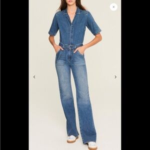 ba&sh The Tao Classic Blue Denim Jumpsuit